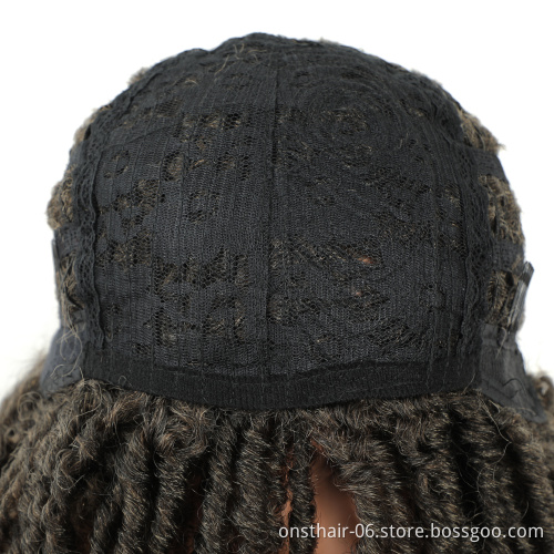 MYZYR Short Synthetic wig For Black Women 14"Inch High Temperature Fiber Dreadlock Ombre Soft Crochet Twist braid Hair